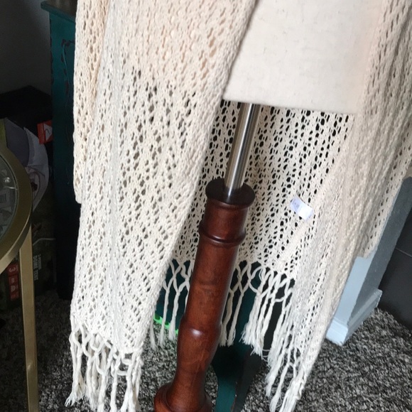 Bohemian Crocheted Cardigan Open Front Stunning Eggshell FINAL SALE - Picture 2 of 15